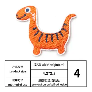 Popular Embroidered Animal Patches Children's Lovely Dinosaur Patches Stick On Phone Case Patches Fabric PVC Polyester Twill