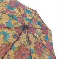 Parapluie de voyage compact personnalisé haut de gamme, entièrement automatique, à impression numérique, motif vintage, imperméable, avec poignée en bois en forme de J, pliable en 3 sections