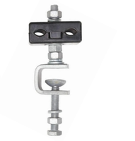 Pince de fixation DownLead pour câbles de diamètre 0-14,4 mm pour poteau en acier inoxydable + alliage d'aluminium + caoutchouc + acier au carbone