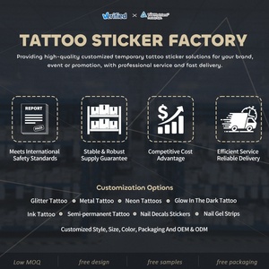 Autocollants de tatouage semi-permanents Jagua, plusieurs styles disponibles, imperméables, <span class=keywords><strong>taille</strong></span> moyenne, pour le corps, effet temporaire jusqu'à 2 semaines. - Product Image 4