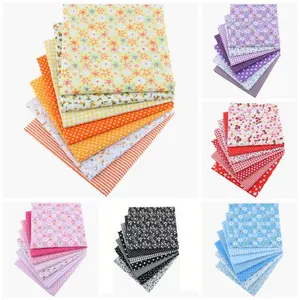 7pcs 10 * 10in vải cotton phế liệu đa màu sắc thiết kế in hoa vải thủ công cho Diy may quilting thủ công Chắp vá - Product Image 1