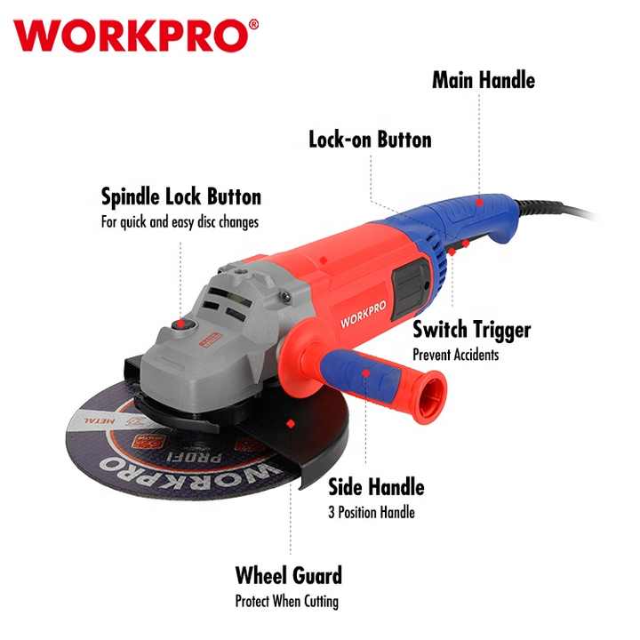 Smerigliatrice Angolare Ad Aria Compressa Per ⌀ Mola Di 125 Mm, Con