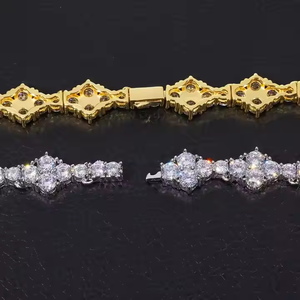 Cadena cubana de eslabones con incrustaciones completas estilo Hip Hop y colgante Yash, collar con corte de diamante de moissanita para hombre, joyería de lujo brillante, regalo para fiesta - Product Image 1