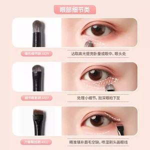 Ensemble de pinceaux à paupières à poils doux Cangzhou (10 pinceaux) pour le maquillage des yeux, les poches sous les yeux, l'eye-liner, les pinceaux fins et les petits pinceaux - Product Image 3