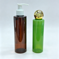 Bouteille en plastique PET à épaule plate avec pompe et bouchon à bille doré pour lotion et shampoing – Approvisionnement direct usine OEM