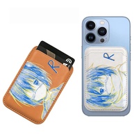 Étui magnétique pour cartes avec motif d'oiseau anime et écharpe, compatible avec les housses magnétiques pour cartes, idéal pour les activités extérieures et professionnelles