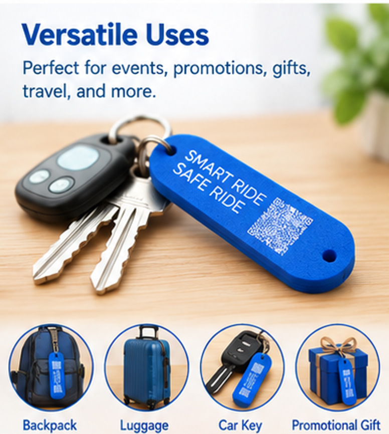 Custom Logo EVA Foam Keychain with QR Code, Personalized Printed ...
