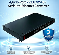 Konverter Serial-ke-Ethernet RS232/RS485 4/8/16 Port Kelas Industri yang Dipasang di Rak, Server Modbus TCP/UDP, Model Server Perangkat Serial