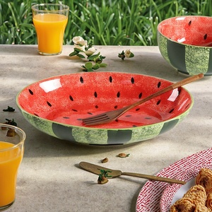 Plato Ovalado Moderno de Alta Gama para Pescado, Sandía o Fruta, Vajilla de Cerámica Pintada a Mano con Color Bajo Esmalte para Fiestas - Product Image 6