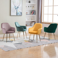 Fauteuil de salle à manger en velours noir, mode vanité, pieds dorés, canapé, fauteuil moderne pour la maison, fauteuil café doré, Offre Spéciale