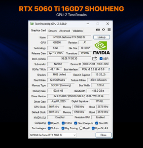 Nueva Tarjeta Gráfica para Juegos RTX 5060 Ti de 16GB GDDR7 con Refrigeración por Ventilador, Interfaz de 128 Bits, Adaptador de Tarjeta de Video de Alto Rendimiento - Product Image 3