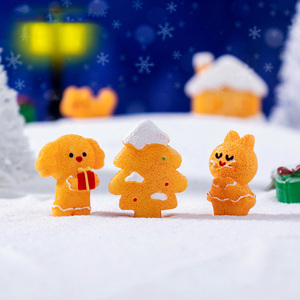 Adornos de Navidad 3D en miniatura, dijes de Navidad, Mini resina de pan de jengibre para hombres, figuritas de animales para DIY, decoración de fiesta de Navidad - Product Image 4