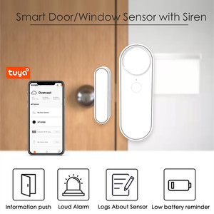 हाई डेसीबल 90db <span class=keywords><strong>4</strong></span> वॉल्यूम स्तर स्मार्ट होम ऑटोमेशन और सुरक्षा विंडो दरवाजा खुला बंद अलार्म ट्यूया वाईफाई दरवाजा सेंसर - Product Image 2