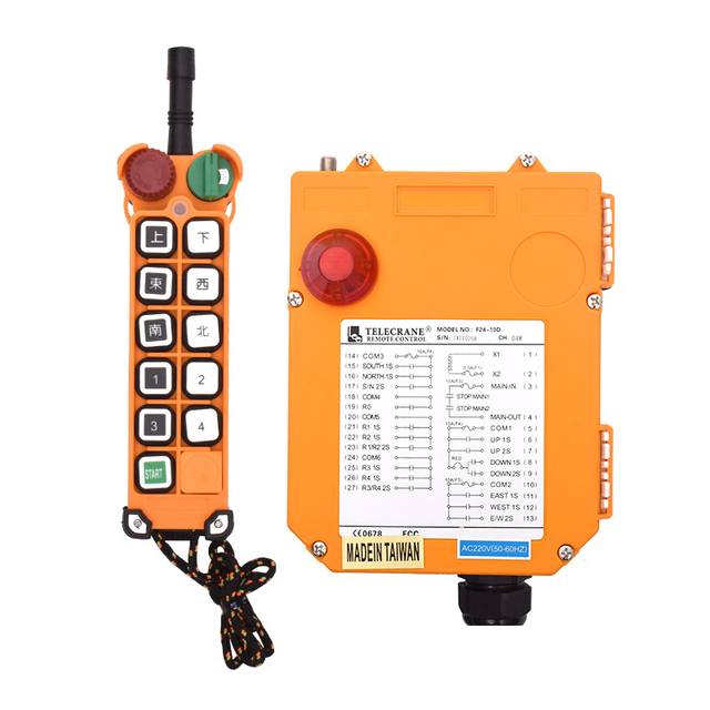 F24-10D/S 10 Single Step Buttons Industrial Wireless Remote Control for Crane Telecrane Universal Wireless Remote Control Switch