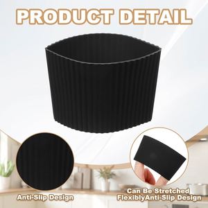 Multicolor Silicone Coffee Cup Sleeve Anti-slip Heat Resistant <b>Protector</b> for Mug <b>Glass</b> Stainless Steel - Product Image 4