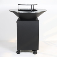 Barbecue multifonctionnel d'extérieur de haute qualité de 40 pouces avec plancha et grilles pour fêtes de famille