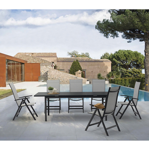 New Outdoor <strong>Dining</strong> <strong>Set</strong> Extension <strong>Dining</strong> Table and <strong>Folding</strong> Chair <strong>Set</strong> - Product Image 1