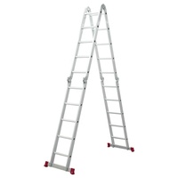 Échelle en A multifonctionnelle en aluminium avec certification CE, charnières multi-positions, pieds antidérapants, échelle à marches pour travaux industriels