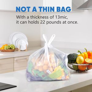 HuamaohengchunPlastic <b>Bags</b> - 300 <b>Pack</b> (11.5'x 6.5" x 21') with Handles for Small Business, Restaurants, Grocery & Trash - Product Image 2