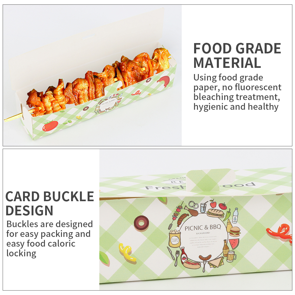 korean disposable custom food grade paper hot dog take away box snack Sausage Barbecue tray packaging