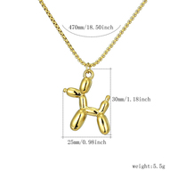 Colliers tendance en forme de chien ballon plaqué or 18 carats, bijoux 2022, nouveau collier chaîne en acier inoxydable motif chiot pour cadeau