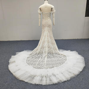 美人鱼Vestido Novia Mariage Sukienka Na Wesele穆斯林奢华Elbiseler紧身胸衣长漂亮婚纱Ajj45 - Product Image 2