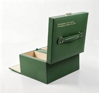 Boîte cadeau en cuir vert, papier MDF, matériaux recyclés écologiques, pour le rangement de parfums et de cosmétiques, avec fermeture magnétique en carton ondulé