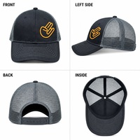 Maßgefertigte Orange Bestickte Trucker-Kappe mit Mesh-Rückseite Snapback 5-Panel Verstellbare Streetwear-Mütze Hersteller Großhandel Niedriger MOQ