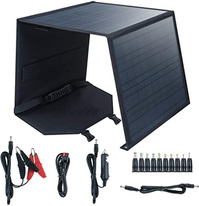 Fabrication professionnelle de chargeur solaire double USB 60 watts, panneau solaire pliable et flexible pour téléphone portable et batterie externe - Product Image 1