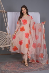 Launching New Designer Party Wear Look Gown Bottom and Dupatta Heavy <b>Organza</b> <b>Silk</b> With Digital Print Work Fully 3 Meter - Product Image 2