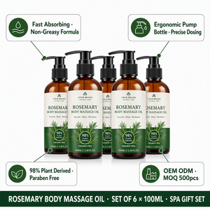 <span class=keywords><strong>Aceite</strong></span> de Masaje a Base de Plantas con Aroma a Romero y Lavanda, Hidratante y Suavizante para el Cuidado de la Piel Corporal, Set de Regalo para Spa, OEM ODM 100ml - Product Image 2
