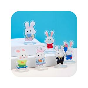 Figurines de lapin en acrylique transparentes en gros, décorations de maison, jouets de collection, cadeaux - Product Image 3