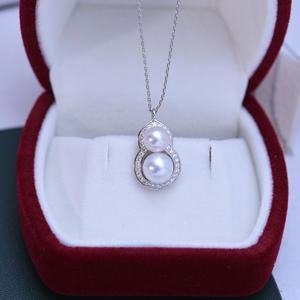 Zhuji S925 <b>Silver</b> Bird's Nest Necklace 7-8mm Freshwater Pearl <b>Pendant</b> Strong Light Wholesale Live <b>Cross</b> Diamond <b>Pendants</b> Charms - Product Image 3