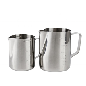 Brocca per Montare il Latte in Acciaio Inox 304 a Parete Spessa con Logo Personalizzato e Scala Graduata per <span class=keywords><strong>Espresso</strong></span> e Latte Art - Product Image 2