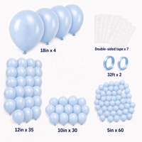 Kit d'arche de ballons en latex bleu macaron pastel personnalisable DIY de 5, 10, 12, 18 pouces pour anniversaire, baby shower, révélation du sexe
