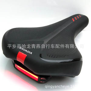 Selle de vélo Savadia avec lumière LED, siège de vélo de montagne confortable pour adultes unisexes, noir, rouge, bleu, blanc - Product Image 3