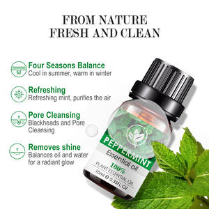 Huiles essentielles de menthe poivrée pure 10ml personnalisées par OEM organiques pour l'aromathérapie faciale et corporelle - Product Image 3