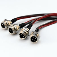 Connecteurs d'aviation personnalisés GX12, 2 prises, 2 conducteurs, 3-7 broches, trou M12 12mm, plaque de verrouillage, cuivre, 120V 60A, IP67