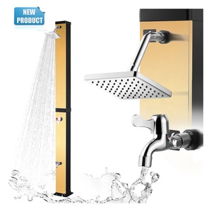 CYEN 2025 NOUVEAU <span class=keywords><strong>40L</strong></span> SS Brossé Doré Tétragonal Avec <span class=keywords><strong>Douche</strong></span> Pluie et Robinet <span class=keywords><strong>Piscine</strong></span> Extérieur Jardin <span class=keywords><strong>Douche</strong></span> <span class=keywords><strong>Solaire</strong></span> - Product Image 1
