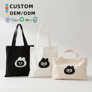 Reusable Eco-Friendly Blank Grocery Shopping Promotional Bags Plain Cotton Shopping Canvas Tote Bags Custom Logo for <b>Supermarket</b> - Product Image 1