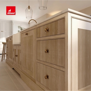 Nhà Máy Giá Brown Stain sồi trắng Cherry rãnh reeded tủ bếp với Slim Shaker khung Inset bàn đá cẩm thạch - Product Image 2