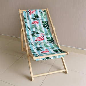 Chaise longue d'extérieur en pin massif, durable, légère, pliable, avec tissu Oxford, pour la plage - Product Image 4