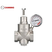 Válvula Reductora de Presión de Agua Manual de Acero Inoxidable 304, Tipo Pistón, Ajustable, Conexión Roscada para Tubería Ramal, Modelo YZ12X