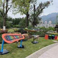Outdoor Metal Percussion Instrument Rainbow Trio Ensemble Playground Musical Instruments Music Amusement Park Facilities