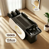 Lit de massage multifonctionnel avec chauffage des mollets, 3 niveaux de réglage, en cuir PU imperméable pour salon