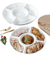 Assiette à sauce en mélamine incassable A5 de qualité alimentaire à 4 compartiments, assiette à collation divisée