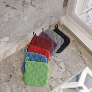 ChAusa 4 Pcs Maniques De Cuisine Antidérapantes En Coton, Gant De Cuisine Anti Chaleur Manique De Pot Carré, Maniques En Avec Poche, Maniques En Résistant à La Chaleur Avec Boucle Pour La Cuisson