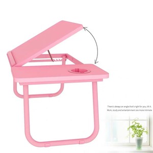 <span class=keywords><strong>Support</strong></span> pour <span class=keywords><strong>ordinateur</strong></span> portable réglable et pliable Mdf, en métal rose et noir, pour tablette, bureau, <span class=keywords><strong>canapé</strong></span> de chevet, plateau de nourriture avec porte-gobelet - Product Image 6