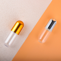 Gros or ou Argent capuchon transparent en plastique pet cylindre pilules container capsule en plastique bouteille