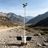 Caméra de surveillance CCTV solaire sur remorque avec 4 pieds de support pour la surveillance d'urgence